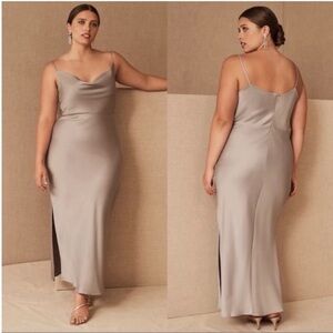 Sachin + Babi Cali Cowl Neck Satin Slip Midi Dress